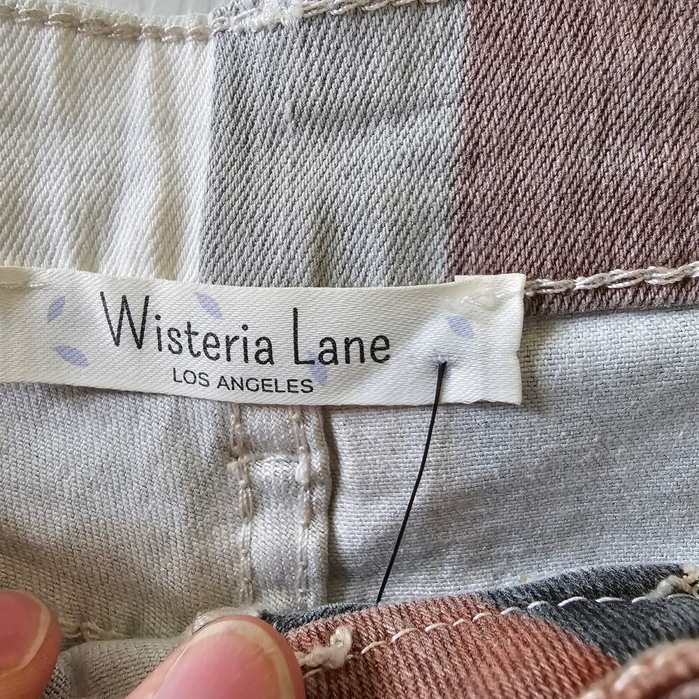 Wisteria Lane 26 Bell Bottom Jeans Vintage Style Striped Boho Y2K Hippie 70's - Picture 5 of 13